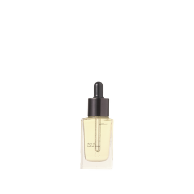 
                    
                      Well Kept Shave Oil in clear glass bottle, black dropper, pale yellow oil, front view showing dropper and label text.
                    
                  