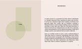 Make a Vision Board book, open pages showing introduction text and abstract green geometric shapes on light beige paper.