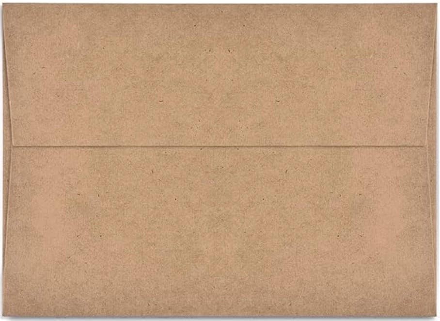 Selby's Flycatcher notecard envelope, recycled kraft brown cotton, back view with flap detail