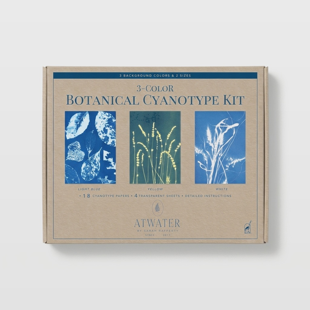Schiffer Publishing 3-Color Botanical Cyanotype Kit studio product photo on a neutral off-white background