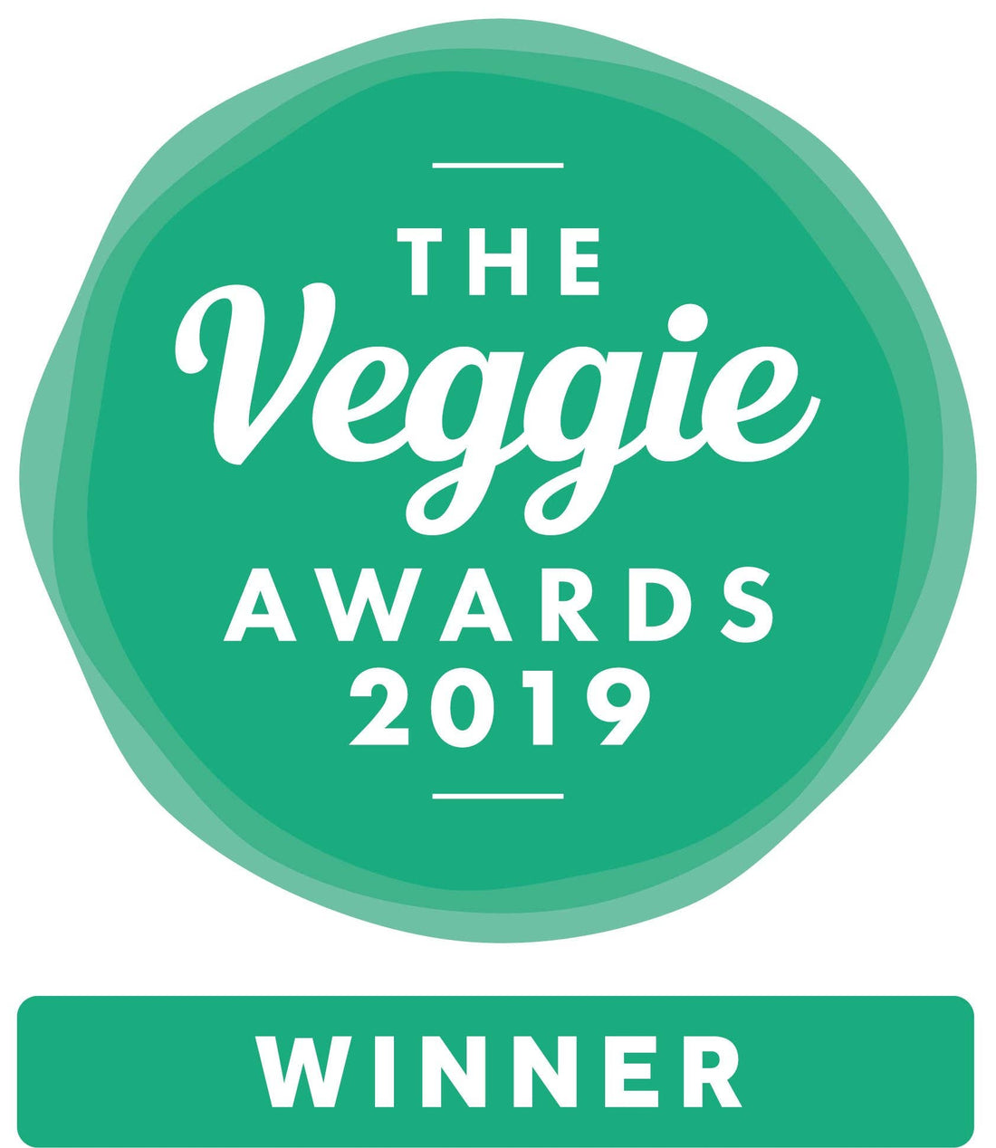 Truthbrush Moss Green Bamboo Toothbrush award badge: The Veggie Awards 2019 Winner, green and white logo.