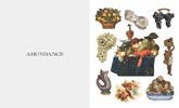 Make a Vision Board book open to the “ABUNDANCE” page with colorful collage elements on the right page