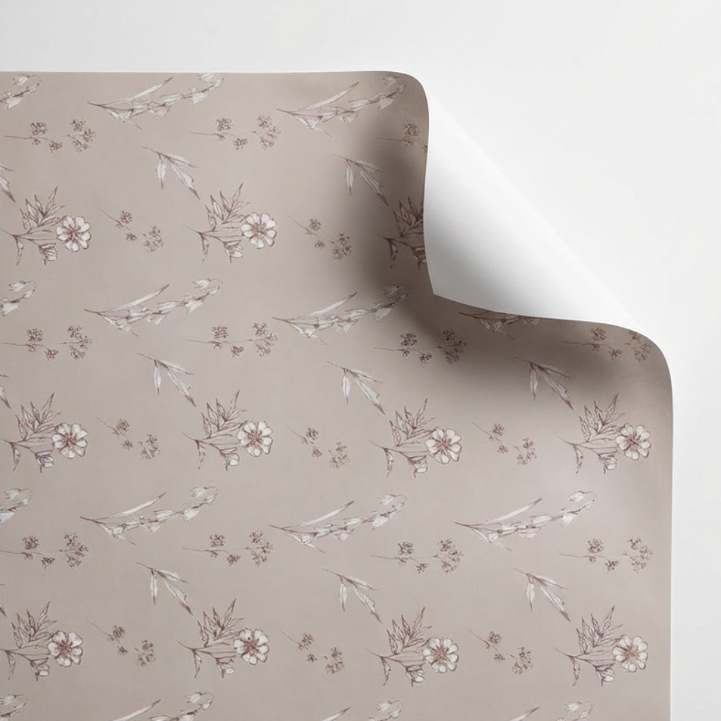 Floral patterned paper on a white background