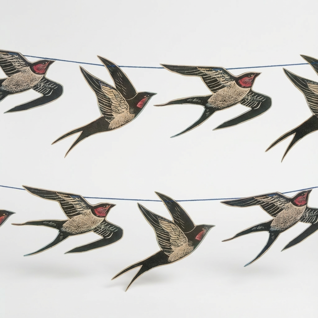 Angela Harding-Cornish Swallows Decorative Paper Garland. 