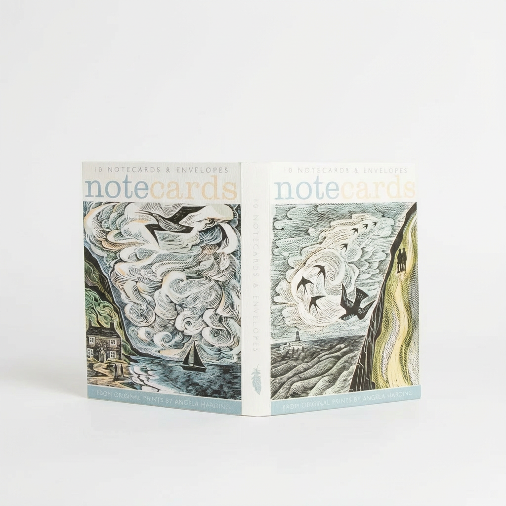 Angela Harding Cornish Path Curlew Cry Notecards -Set of 10 cards on a white background.