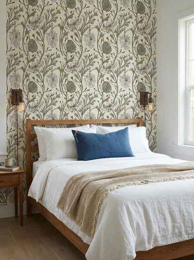 
                    
                      Blue Washed Linen Pillow, washed linen fabric, with a natural leather knot detail, displayed on a bed.
                    
                  