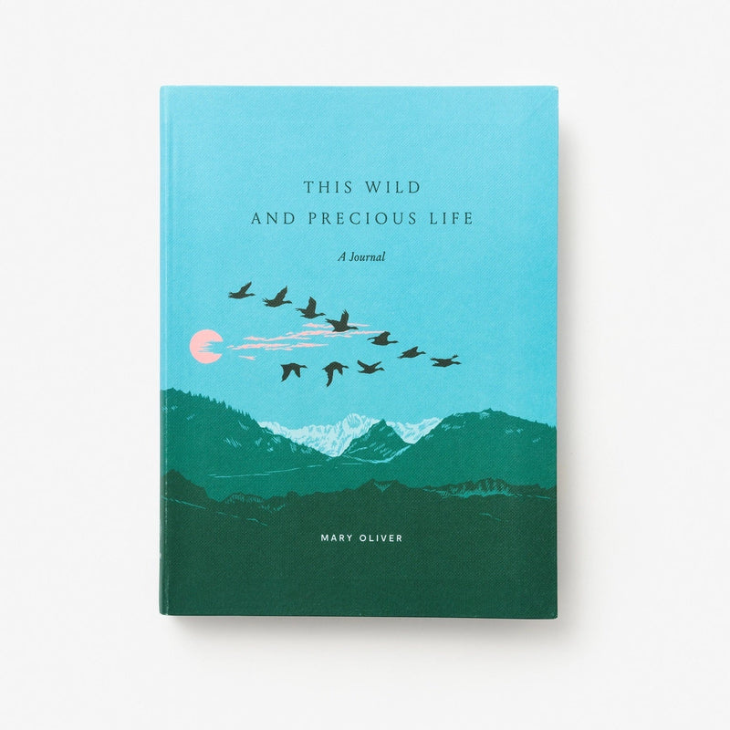 Penguin Random House This Wild And Precious Life hardcover journal, teal sky, green mountains, flying birds artwork, front…