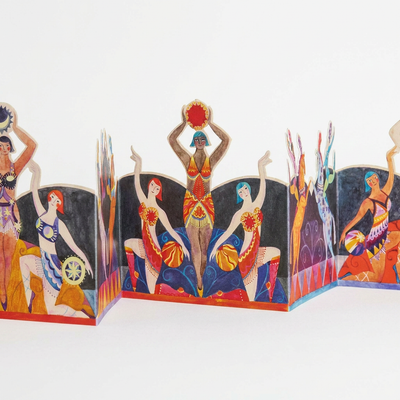 
                    
                      Circus Die-Cut Card stationery, Sarah Young illustration, multiple panels standing unfolded, showing vibrant circus…
                    
                  
