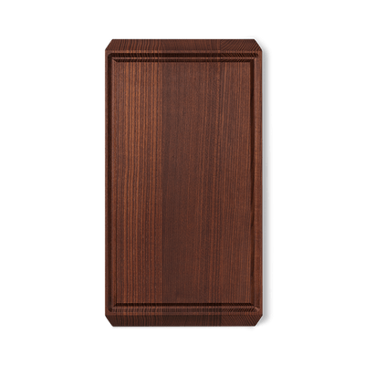 
                    
                      Danish Design Collective Rå Ash Wood Chopping Board, dark brown heat-treated ash wood with grain, rectangular with grooved…
                    
                  