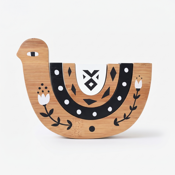 Wee Gallery Bamboo Nesting Bird studio product photo on a neutral off-white background