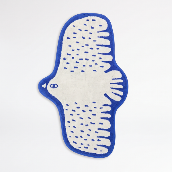 Donna Wilson Bird Shaped Bath Mat studio product photo on a neutral off-white background