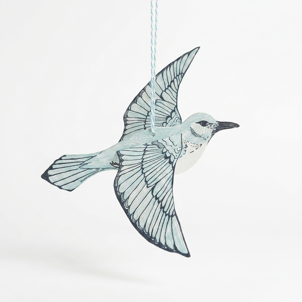 Blackbird Letterpress Bluebird Pop-Out Die-Cut Card studio product photo on a neutral off-white background