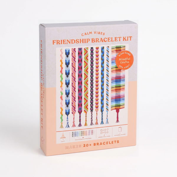 Chronicle Books Calm Vibes Friendship Bracelet Kit studio product photo on a neutral off-white background