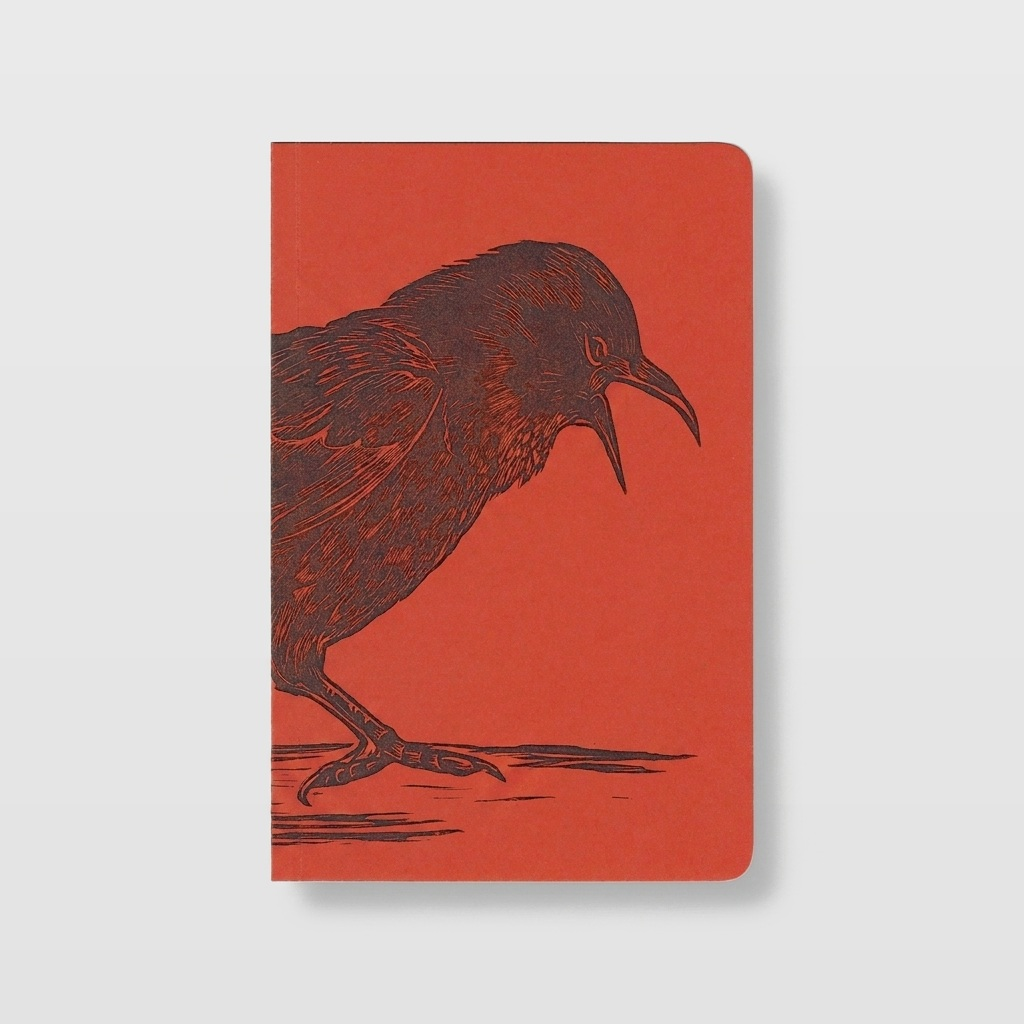 Blackbird Letterpress Crow Large Letterpress Notebook studio product photo on a neutral off-white background