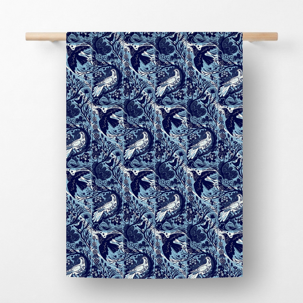 Art Angels Doveflight Double-Sided Wrapping Paper (Set of 3 Sheets) - Illustrated by Mark Hearld studio product photo on a neutral off-white background