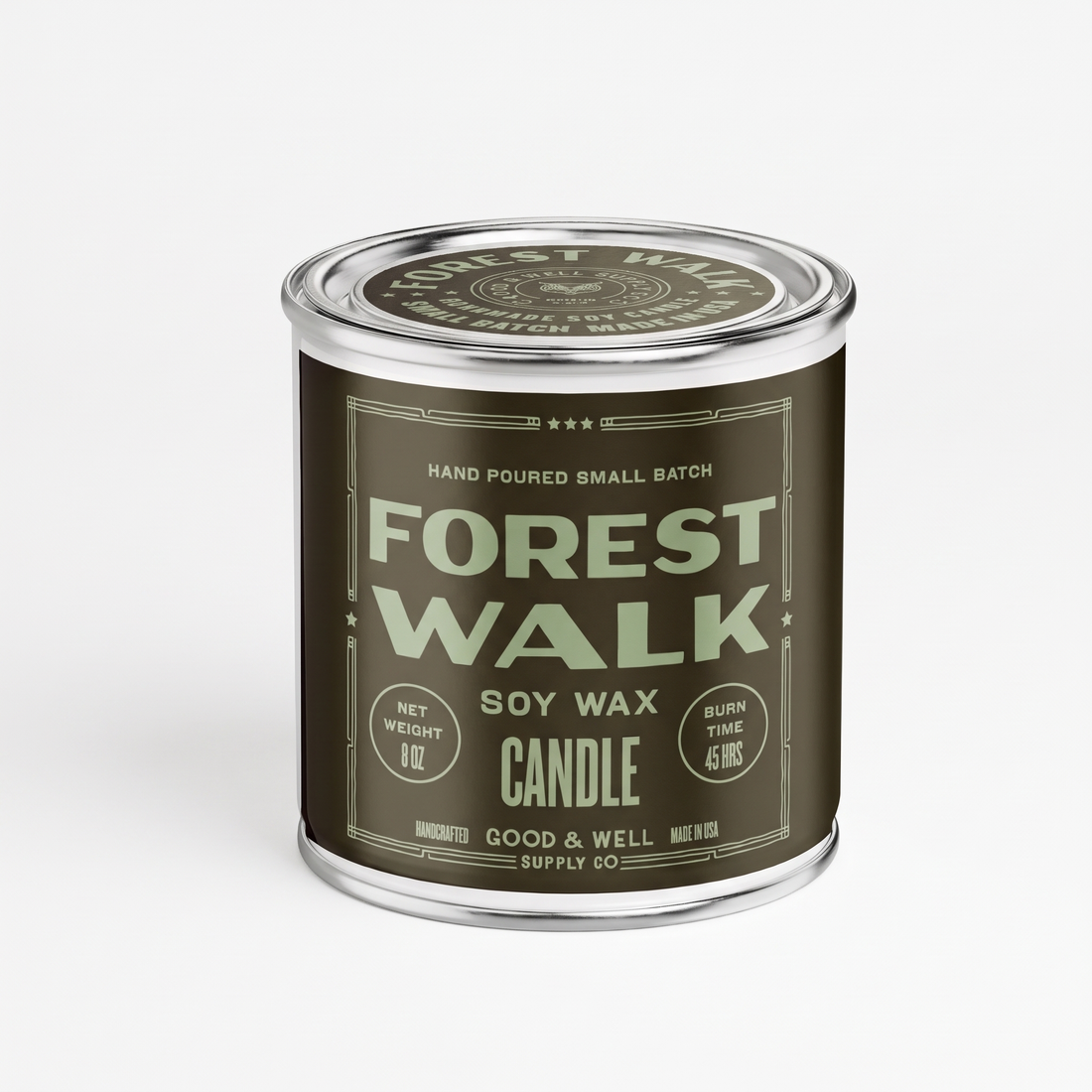 Good & Well Supply Co. Forest Walk Soy Candle studio product photo on a neutral off-white background