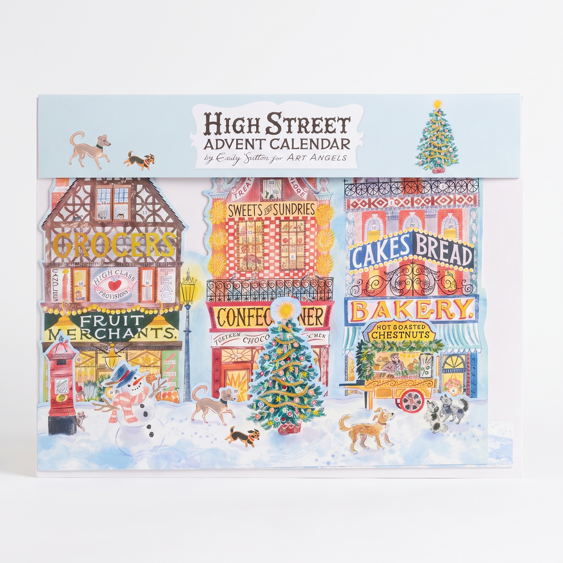 Art Angels High Street Advent Calendar - Illustrated By Emily Sutton High Street Advent Calendar studio product photo on a neutral off-white background