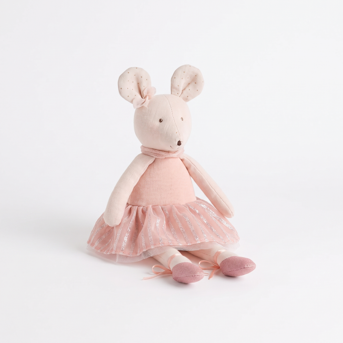 Moulin Roty Anna the Mouse Stuffed Toy studio product photo on a neutral off-white background