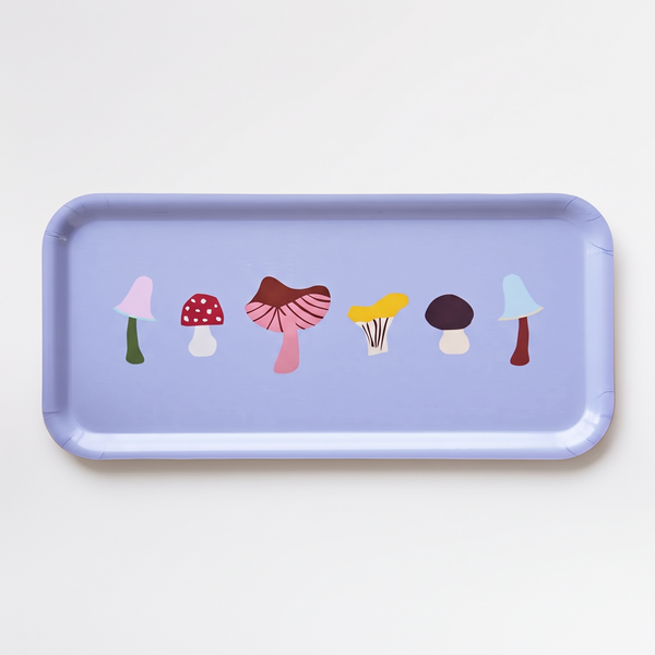 BLU KAT Mushroom Family Serving Tray studio product photo on a neutral off-white background