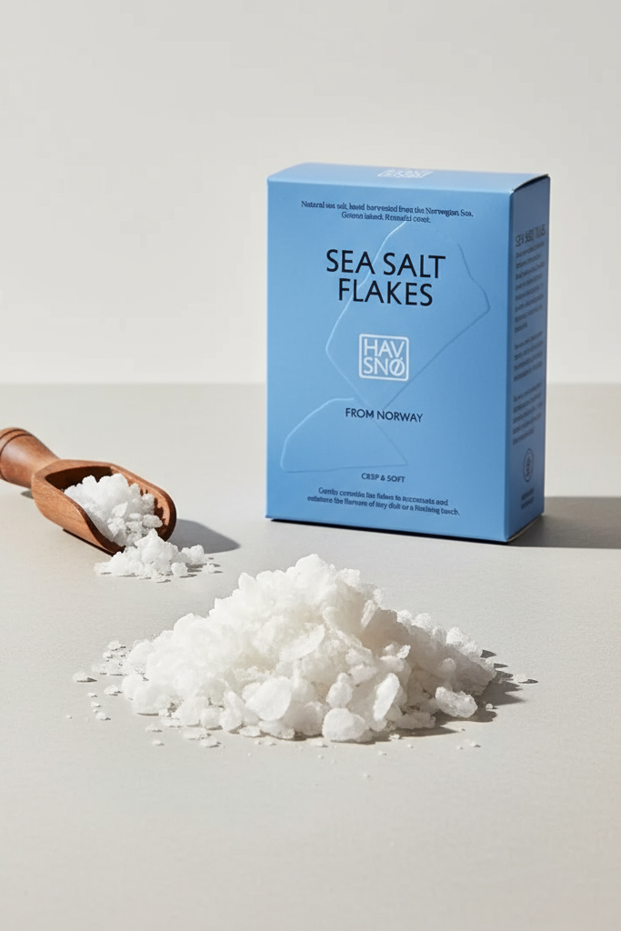 Norwegian sea salt flakes studio photography