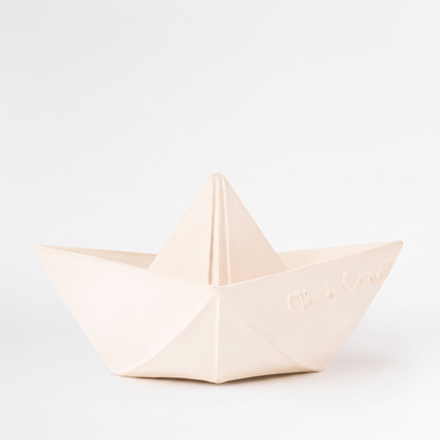 
                    
                      Oli & Carol Origami Boat Bath Toy & Teether - White studio product photo on a neutral off-white background
                    
                  