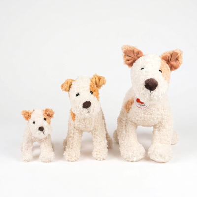 
                    
                      Egmont Plush Eliot Stuffed Dog set, cream and tan plush, three graduated sizes, front view.
                    
                  
