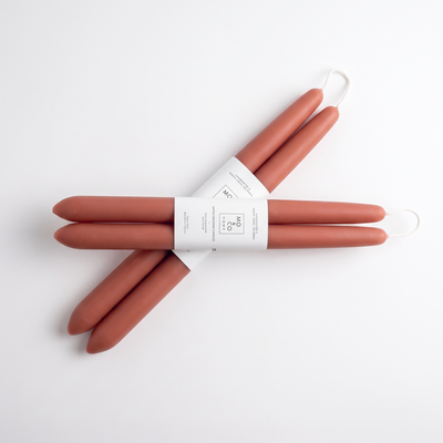 
                    
                      Mo&Co Home Terra Cotta Dipped Beeswax Taper Candles studio product photo on a neutral off-white background
                    
                  