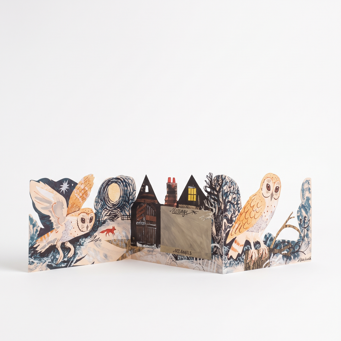 Art Angels Three Fold Silent Flight - Illustrated By Mark Hearld Three Fold Silent Flight studio product photo on a neutral off-white background