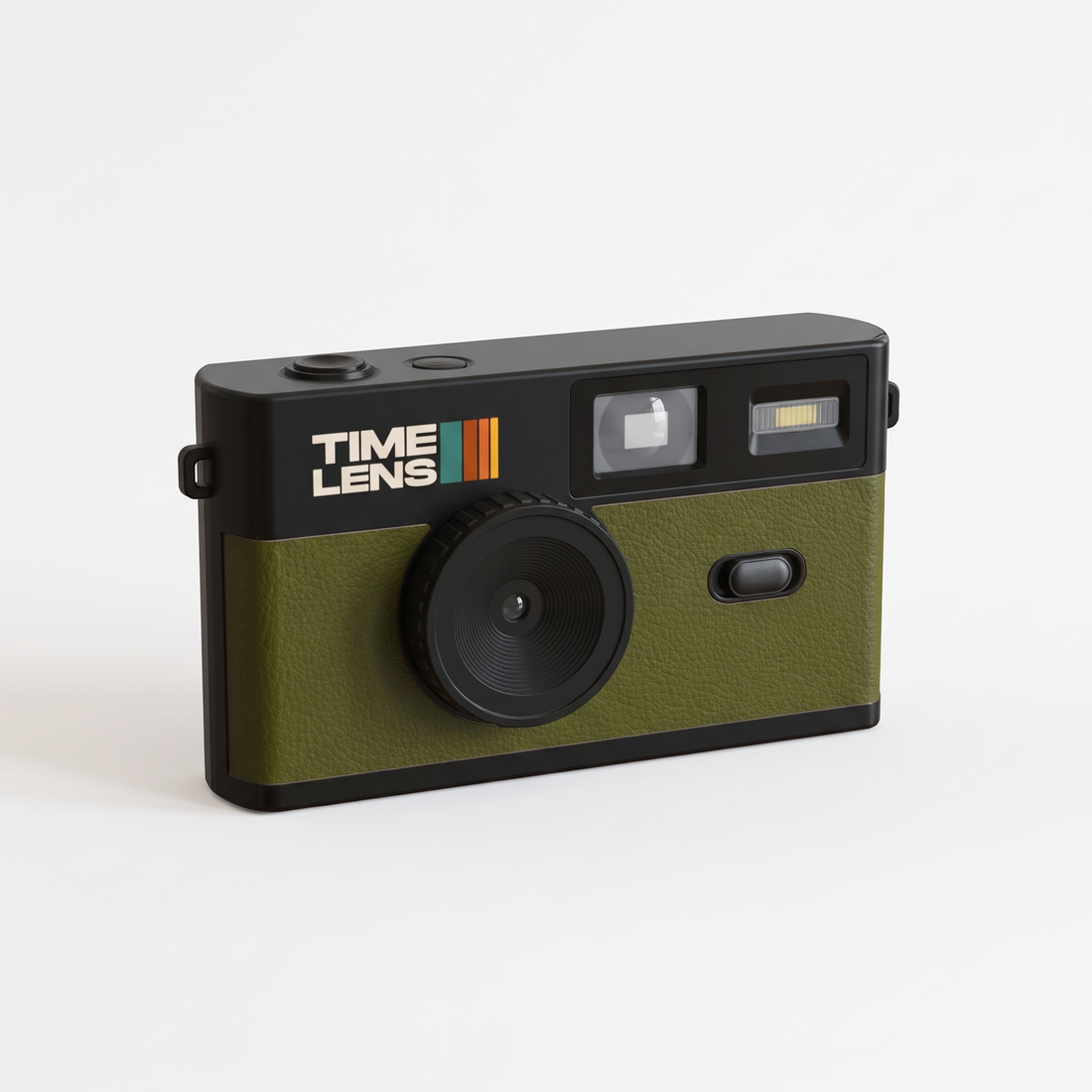 Time Lens Timelens Screen-Free Digital Camera - Khaki studio product photo on a neutral off-white background