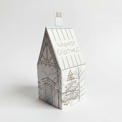 
                    
                      Blackbird Letterpress Warmest Greetings 3D Die-Cut Cabin Holiday Card studio product photo on a neutral off-white background
                    
                  