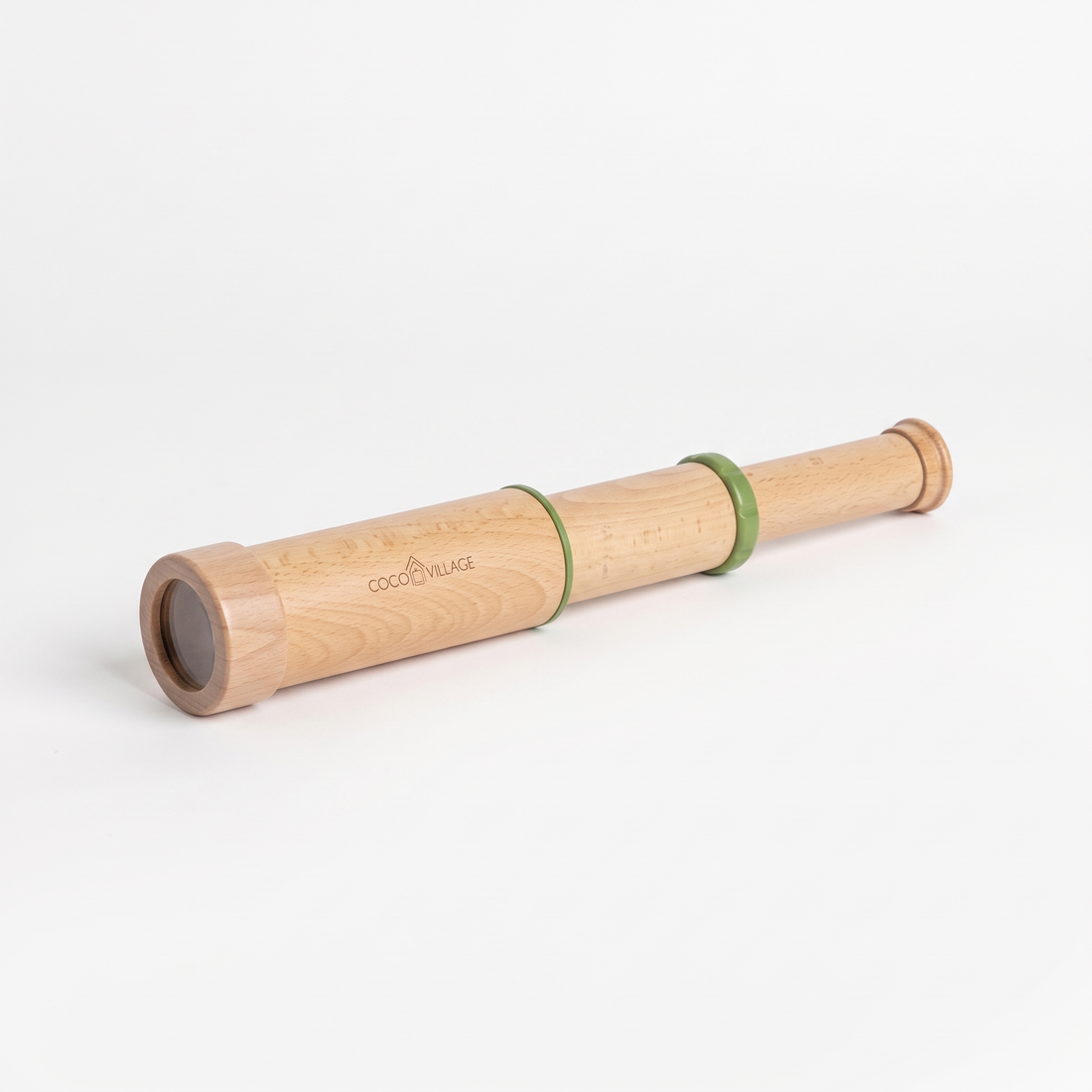 Coco Village Wooden Handheld Telescope studio product photo on a neutral off-white background