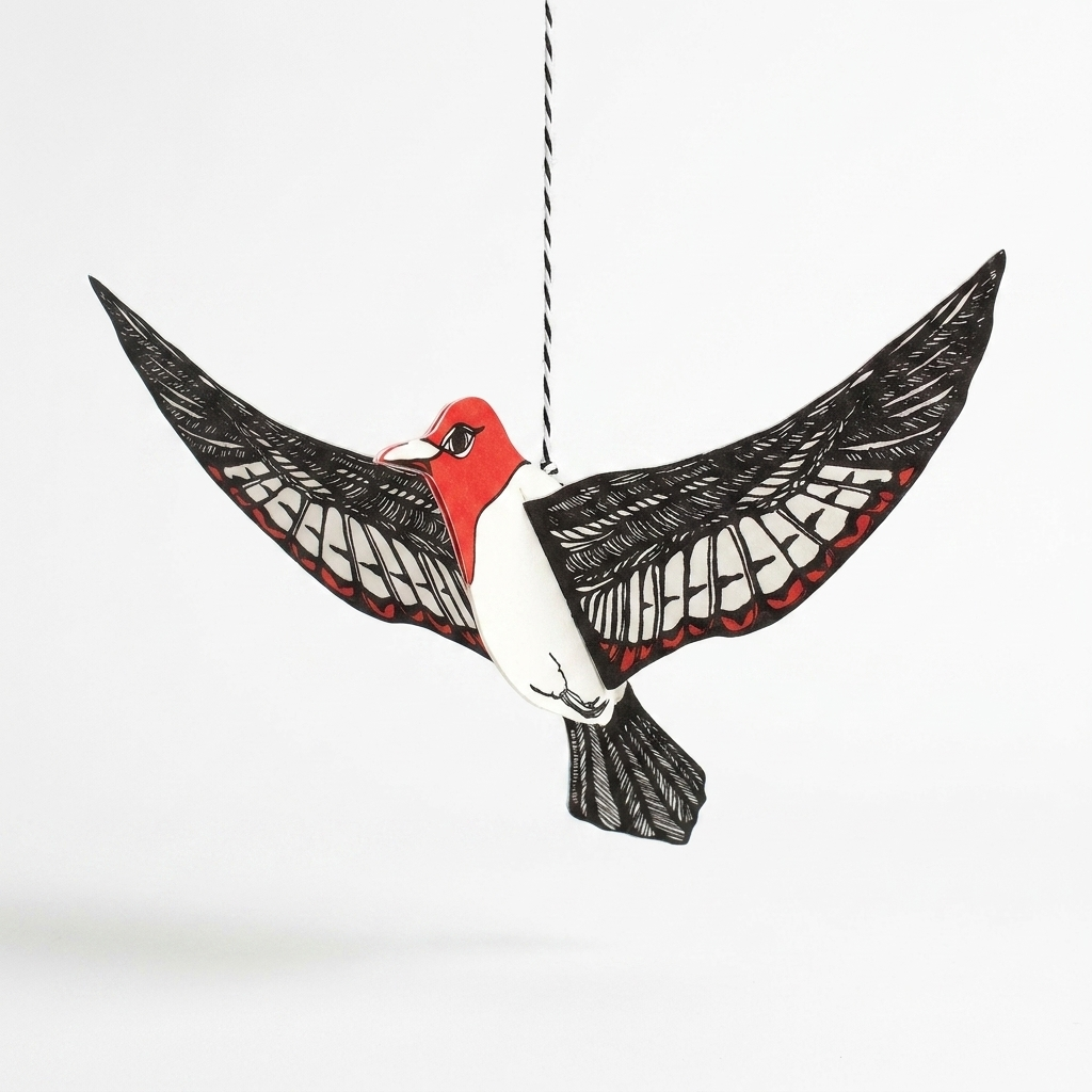 Blackbird Letterpress Woodpecker Pop-Out Die-Cut Card studio product photo on a neutral off-white background